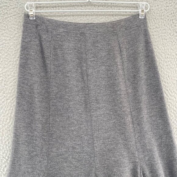 Chicos Skirt Womens 0 US 4 Gray Godet Trumpet Midi Stretch Knit Pull On Everyday - Picture 2 of 11